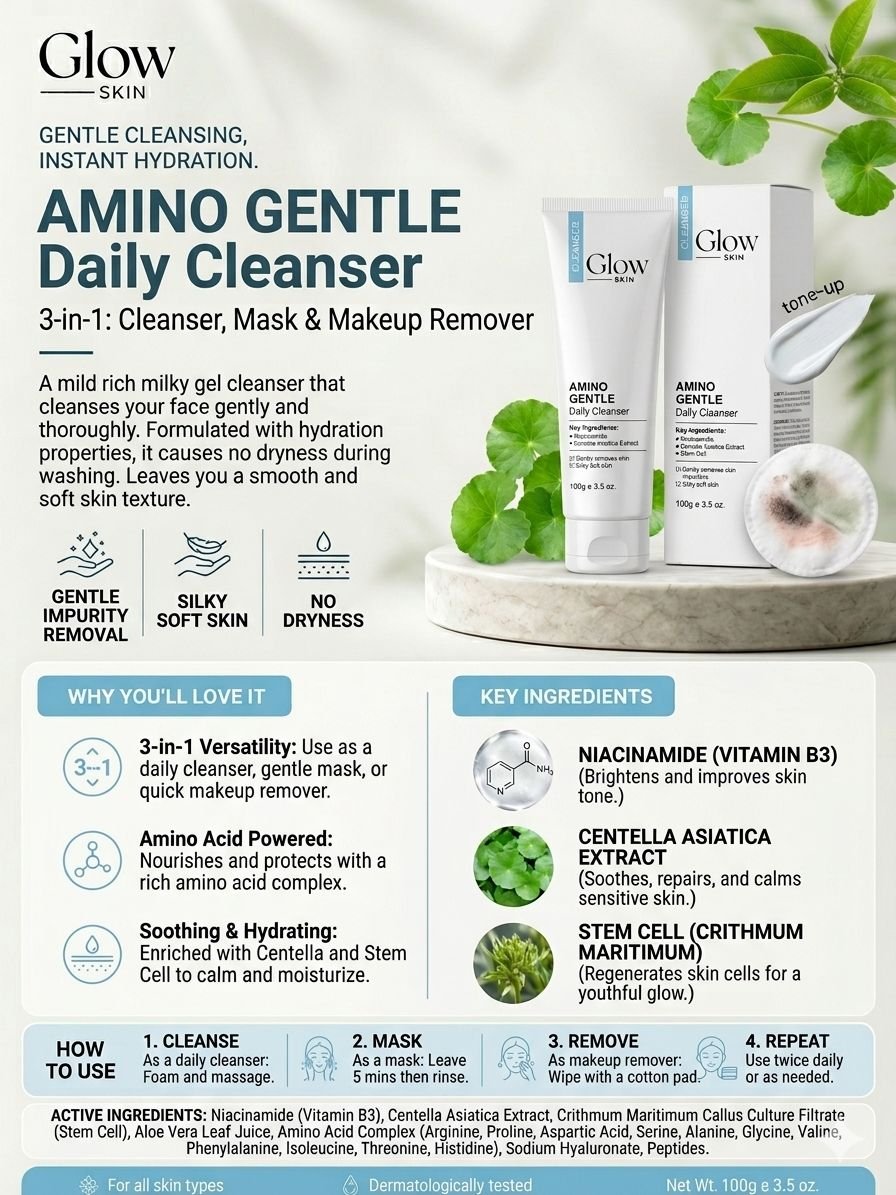 Glow Skin AMINO GENTLE Daily Cleanser (100g)